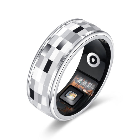 Silver Health Tracking Smart Ring with Motion Sensor & Temp Monitor